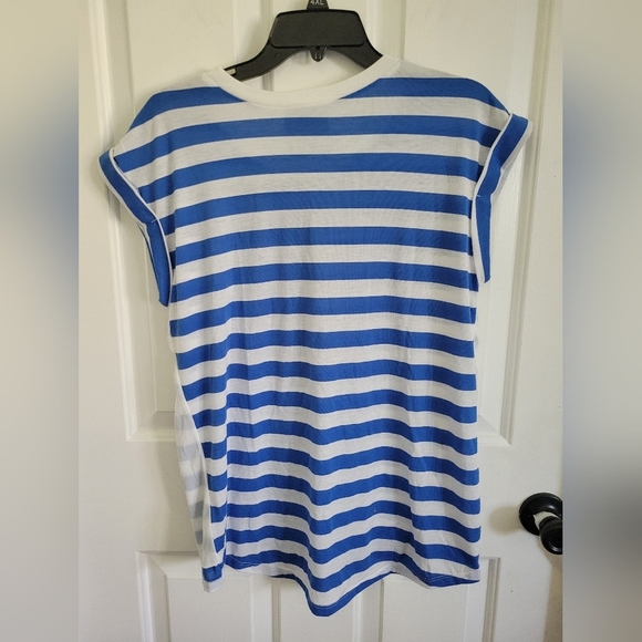 Disney Boutique Women’s Blue Minnie Mouse Floral Striped Size Medium - Picture 4 of 5